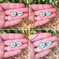 Light Green Wood Affirmation Heart Studs: 4 Pairs in One Set