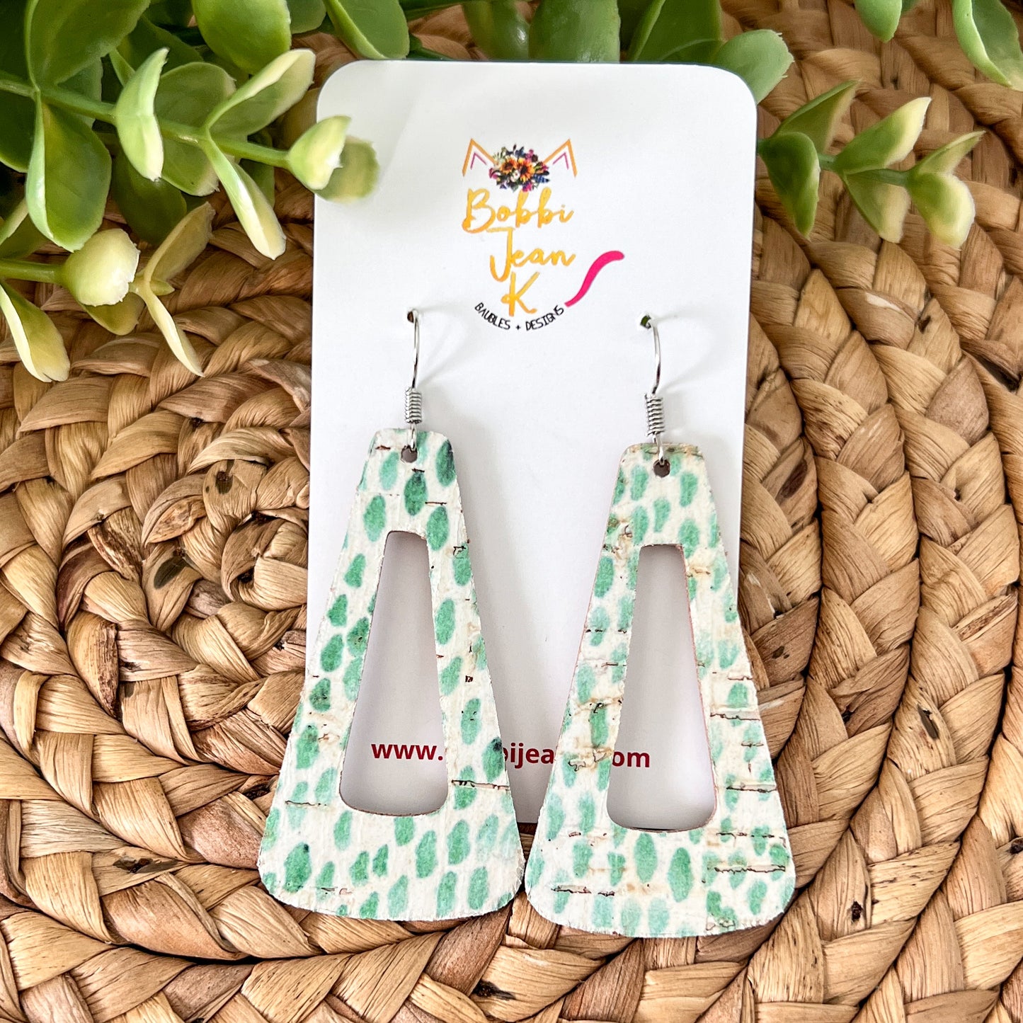 Cactus Seed Cork on Leather Earrings: Choose From 2 Styles - LAST CHANCE