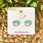 Colorful Raincloud Glass Studs 12mm: Choose Silver or Gold Settings