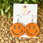 Orange Smile Wood Earrings