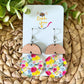 Micro Floral Bouquet Circle Drop Acrylic Earrings: Choose From 3 Styles - LAST CHANCE