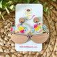 Micro Floral Bouquet Split Circle Acrylic & Wood Earrings: Choose From 2 Styles