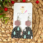 Colorful Trees Toboggan & Mitten Cork on Leather Earrings - ONLY 2 MITTENS LEFT