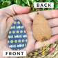 African Dot Cork on Leather Rounded Teardrop Leather Earrings - LAST CHANCE