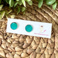 Iridescent Blue/Green "Striped" Faux Druzy Studs 12mm: Choose Silver or Gold Settings