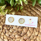 Iridescent Crystal "Striped" Faux Druzy Studs 12mm: Choose Silver or Gold Settings