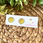 Iridescent Lemon Yellow "Striped" Faux Druzy Studs 12mm: Choose Silver or Gold Settings