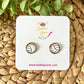 Volleyball Glass Studs 12mm: Choose Silver or Gold Settings