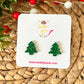 Tree Shape Glittered Acrylic Studs: ONLY ONE SILVER & ONE GOLD LEFT