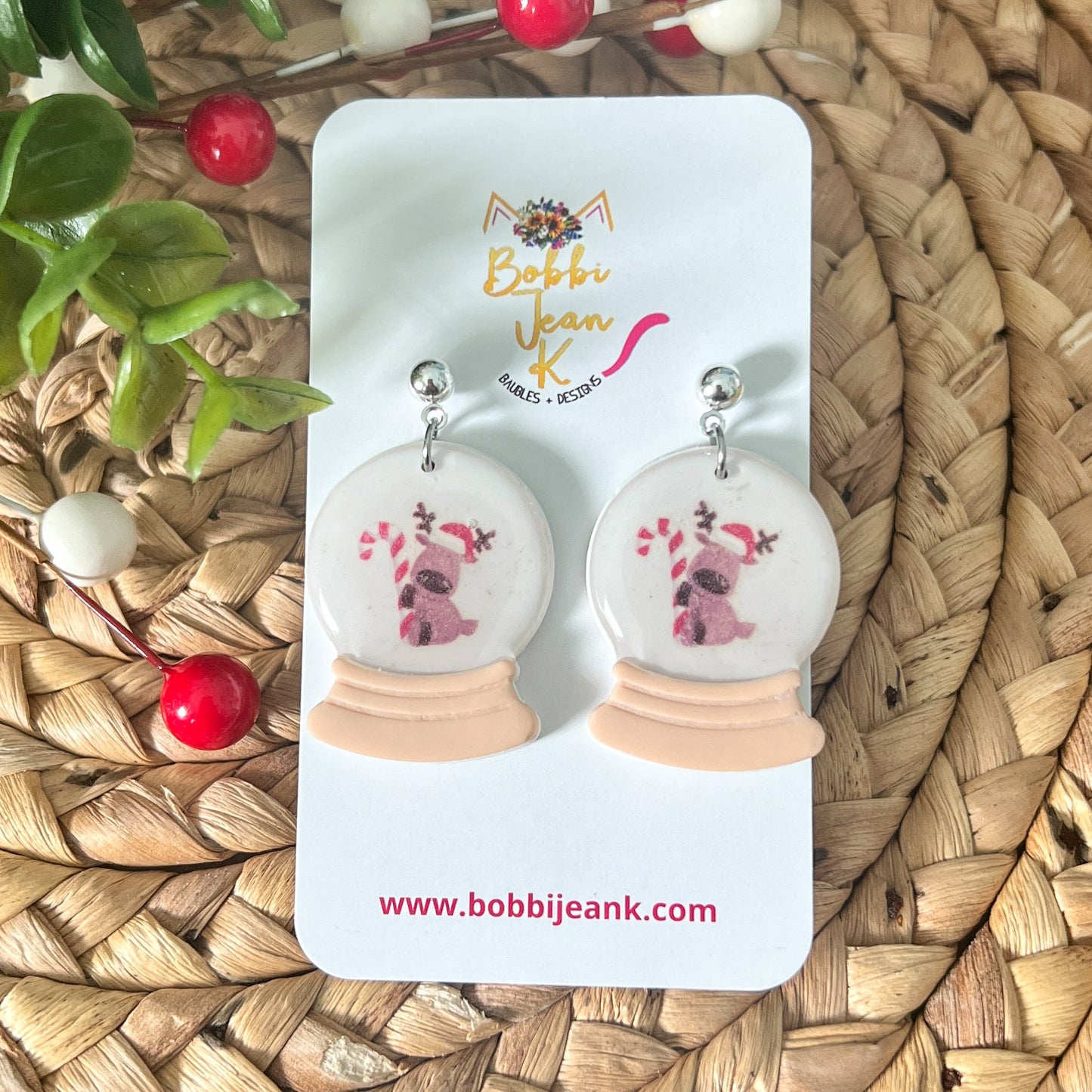 Clay Snow Globe Dangles: Choose From 4 Designs - LAST CHANCE