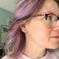 Purple Clay Heart Studs: Choose 12mm or 8mm Size Options
