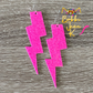 Lightning Bolt Infused Glitter Leather Earrings: Choose Mint Green, Gold, Hot Pink, or Silver