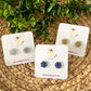 Snowflake Shape Glittered Acrylic Studs: Choose From Blue, Gold, or Silver