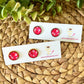 Rose Hawaiian Floral Glass Studs 12mm: Choose Silver or Gold Settings - LAST CHANCE