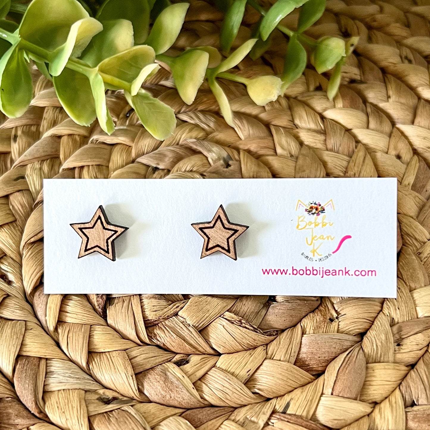 Wood Star Studs: Choose From 3 Wood Options