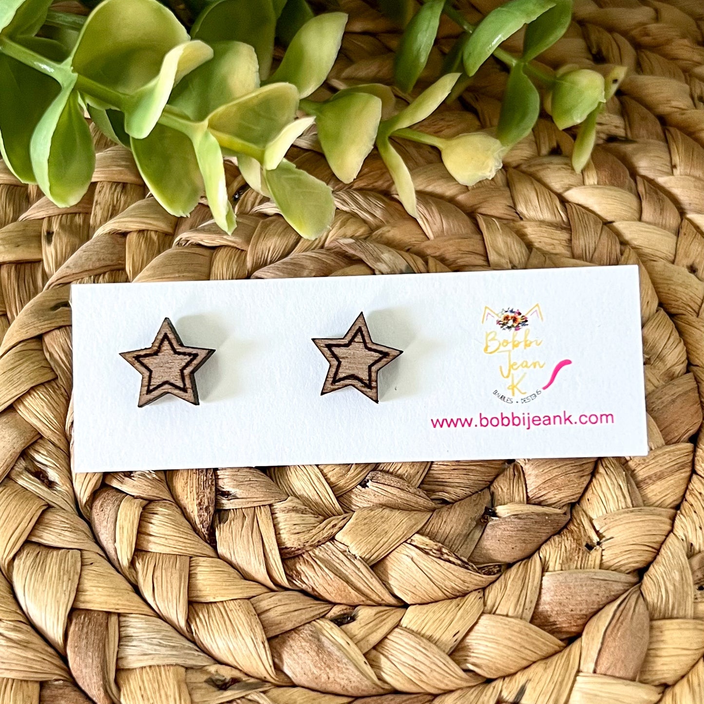 Wood Star Studs: Choose From 3 Wood Options