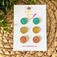 SALE: "A Day at the Beach" Druzy Stud Set: 12mm in GOLD Settings