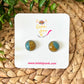 Blue & Gold Shimmer Studs 12mm: Choose Silver or Gold Settings