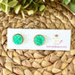 Icy Mint Raised Faux Druzy Studs 12mm: Choose Silver or Gold Settings