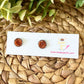 Amber Raised Faux Druzy Studs 8mm: Choose Silver or Gold Settings