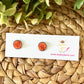 Sunset Raised Faux Druzy Studs 8mm: Choose Silver or Gold Settings