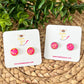 Hot Pink & Gold Flake Resin Studs 12mm: Choose Silver or Gold Settings