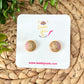 Pink Wood & Resin Studs 12mm: Choose Silver or Gold Settings