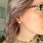 One Lucky Teacher Glass Studs 12mm: Choose Silver or Gold Settings - LAST CHANCE
