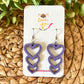 Purple Stacked Heart Wood Earrings: Choose From 3 Designs