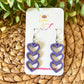 Wood Earrings - Purple Stacked Heart Dangles: Choose From 3 Designs