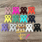 Yellow Infused Glitter Awareness Ribbon Leather Earrings: Sarcoma/Bone Cancer