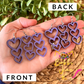 Purple Stacked Heart Wood Earrings: Choose From 3 Designs