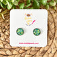 Retro Daisy Glass Studs 12mm: Choose Silver or Gold Settings