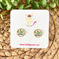 Not Lucky Just Blessed Glass Studs 12mm: Choose Silver or Gold Settings